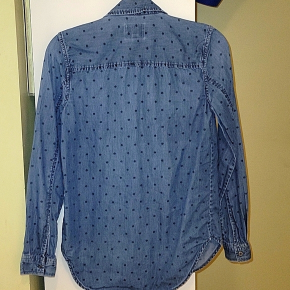 Vans Blue Denim Shirt with Polka Dots Small - Picture 3 of 5